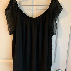 Torrid black off shoulder shirt Size 2 NWOT